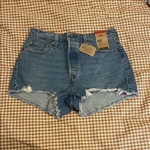 Levi's Women's 501 Distressed Blue Jean Shorts